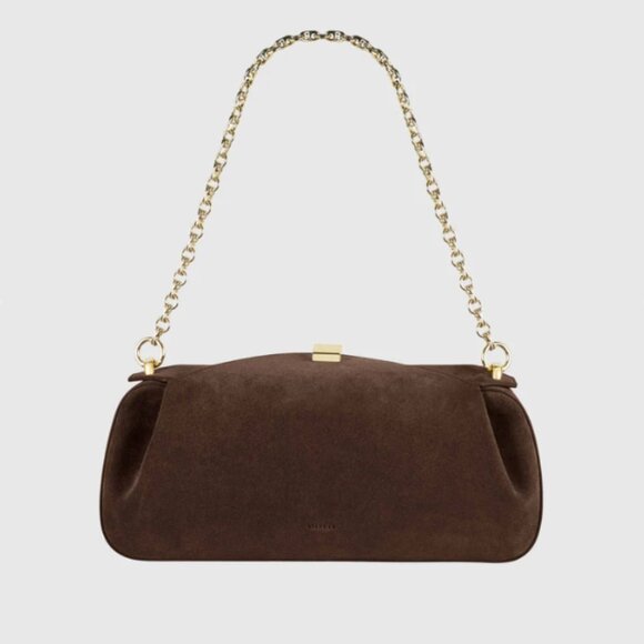 Yuzefi OYSTER CLUTCH - CHOCOLATE SUEDE - Picture 3 of 6